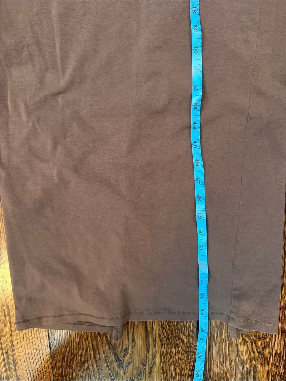 SKIMS Chocolate Brown Short-Sleeve Maxi Dress with Slit in Back - Picture 4 of 12